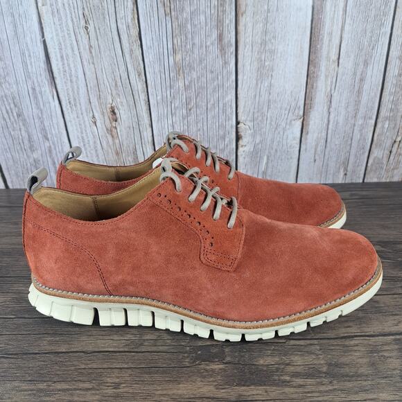 Cole Haan ZeroGrand Plain Oxford Sneakers Red Orange Suede Shoes Mens 9.5 M main image 8
